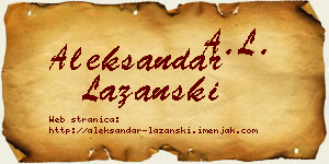 Aleksandar Lazanski vizit kartica